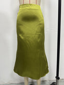 Hip-Covering Fishtail Skirt Satin Mid-Length Skirt Spring and Summer New European and American Cross-Border Women's Clothing Manufacturer Direct
