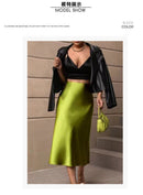 Hip-Covering Fishtail Skirt Satin Mid-Length Skirt Spring and Summer New European and American Cross-Border Women's Clothing Manufacturer Direct