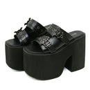 Gdgydh-sandálias plataforma com fivela para as mulheres, sapatos abertos, estilo cunha, moda, para o verão