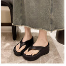 Chinelos Femininos de Moda, Sapatos de Plataforma de EVA Macio para o Verão, Chinelos de Praia para Meninas, Sandálias de Salto Alto com Sola Grossa
