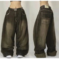 Streetwear moda novo multi-bolso lavado baggy jeans masculino e feminino y2k hip-hop harajuku casual gótico cintura alta calças largas