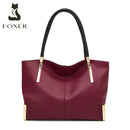 Bolsa feminina de couro genuíno foxer, design elegante e luxuoso, bolsa de ombro feminina, bolsa tote de grande capacidade, melhor presente para mãe, esposa