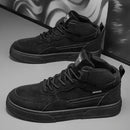 Tênis casuais masculinos respiráveis, tênis de skate, tênis masculinos de cano médio, tênis esportivos respiráveis e versáteis, adequados para uso em qualquer ocasião.