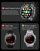 NOVO 2026 Smartwatch GPS Militar para Atividades ao Ar Livre com Mapa Offline, GPS L1+L2 de Banda Dupla, Bússola, Ciclismo, Corrida, Natação, Monitor de Frequência Cardíaca e 10ATM