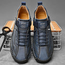 Sapatos masculinos de couro feitos à mão, mocassins casuais de couro respirável, sapatos baixos da moda, sapatos com ferramentas, plus size