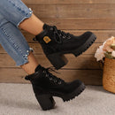2024 novo inverno botas de salto feminino alta qualidade rendas moda designer sapatos casuais confortáveis botas de salto sapatos para mulher