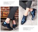 Sapatos masculinos de escritório com padrão floral, sapatos formais de couro de luxo, sapatos de casamento para noivo, sapatos oxford, vestido 37-50
