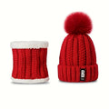 Autumn and Winter Versatile Velvet Knitted Hat Outdoor Ear Protection Thickened Warm Hat Collar Two Piece Set