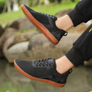 Tênis descalço minimalista masculino, ajuste largo, sola zero, relaxamento ideal, treinador cruzado masculino, sapatos descalços, caixa de dedo largo