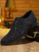 Homens de luxo vestido sapatos ouro prata lantejoulas sapatos de casamento de alta qualidade rendas oxford sapatos designer de moda masculino apartamentos tamanho grande