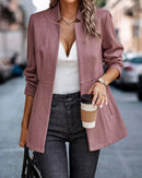 Blazer Feminino de Manga Longa, Cardigã Casual Chic Francês, Casaco Feminino, Vestuário Feminino