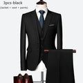Luxo 3 peças terno de casamento masculino moda magro cor sólida negócios escritório terno define tamanho grande masculino blazer + calças + colete