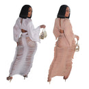 Swimwear Saia Cover-up 2 Piece Set Mulheres Tops de Colheita E Saia Longa Maiô Moda Sólida Oco Sexy Beach Cover Up Outfits