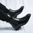 Chelsea botas para homens sola vermelha pu tornozelo negócios dedo do pé redondo deslizamento-em botas masculinas frete grátis tamanho 38-46 sapatos masculinos