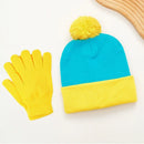 Gorro e luvas engraçados para cosplay de natal, 2 peças, chapéu de malha clássico quente unissex de inverno, Halloween, acessórios de fantasia de ano novo