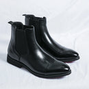 Chelsea botas para homens sola vermelha pu tornozelo negócios dedo do pé redondo deslizamento-em botas masculinas frete grátis tamanho 38-46 sapatos masculinos