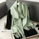 62 cores sólidas mulheres cachecol de inverno quente engrossar xale de caxemira moda ao ar livre luxo borlas pashmina senhora envoltório cachecóis à prova de vento