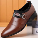 Sapatos de couro clássicos para homens deslizamento no dedo do pé apontado oxfords formal festa de casamento escritório negócios sapatos casuais para masculino