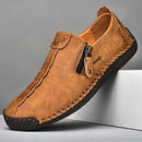 Sapato masculino de camurça vermelha, mocassim de couro macio, sapatos baixos casuais confortáveis, moda primavera, novo, 2023