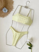 Maiô Feminino Duas Peças Estilo Bandeau 2026 - Design Bege Moderno Perfeito para Praia, Festas na Piscina e Escapadas de Verão