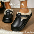 À prova dwaterproof água eva peludo mules chinelos feminino 2025 inverno fivela de metal quente chinelos de pelúcia macio fundo grosso não deslizamento slides internos