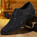 Homens de luxo vestido sapatos ouro prata lantejoulas sapatos de casamento de alta qualidade rendas oxford sapatos designer de moda masculino apartamentos tamanho grande