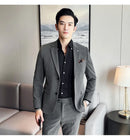 (Jaqueta + calças) marca de alta qualidade boutique cor sólida masculino casual negócios escritório terno noivo vestido casamento festa blazer calças
