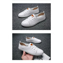Novos Sapatos Europeus para Homens, Sapatos Casuais de Couro, Sapatos de Skate Fashion, Tênis de Rua com Cadarço para Jovens