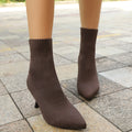 Spring Autumn Women Ankle Boots Slip-On Sexy Chelsea Boots Women Luxury Stretch Fabric Women Socks Shoes Pointed Toe High Heels