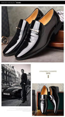 Negócios de luxo oxford sapatos de couro dos homens respirável couro patente sapatos formais plus size homem escritório casamento apartamentos masculino preto