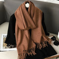62 cores sólidas mulheres cachecol de inverno quente engrossar xale de caxemira moda ao ar livre luxo borlas pashmina senhora envoltório cachecóis à prova de vento