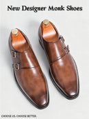 Clássico retro vestido masculino monge sapatos de couro com fivela dedo do pé apontado negócios escritório casamento confortável sapatos oxfords masculinos