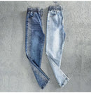 Coreano novo 2026 primavera outono perfuração quente jeans elásticos feminino solto de cintura alta haren denim calças femininas casuais jeans selvagens
