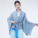 Mulheres primavera outerwear cardigan xale 2026 novo solto queimado lapela tie-up estilo assimétrico feminino outerwear topo
