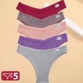 5 pçs/set algodão lingerie calcinha sexy roupa interior feminina tangas cuecas femininas calcinha tanga biquíni sólido 13 cores