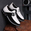 Sapatos Casuais de Outono Inverno Estilo Coreano Modernos com Sola Preta Sapatos de Couro Masculinos para Negócios com Cadarço Simples e Elegantes
