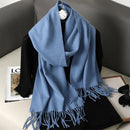 62 cores sólidas mulheres cachecol de inverno quente engrossar xale de caxemira moda ao ar livre luxo borlas pashmina senhora envoltório cachecóis à prova de vento