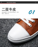 Novos Sapatos Europeus para Homens, Sapatos Casuais de Couro, Sapatos de Skate Fashion, Tênis de Rua com Cadarço para Jovens