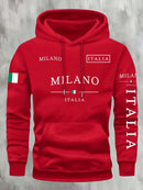 Moletom Unissex ITALIA MILANO para Atividades ao Ar Livre, Casual, Esportivo, Férias, Tendência Primavera, Outono, Inverno, Casal