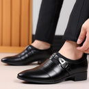 Sapatos de couro clássicos para homens deslizamento no dedo do pé apontado oxfords formal festa de casamento escritório negócios sapatos casuais para masculino