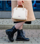 Bolsa de Ombro Feminina FOXER em Couro Rachado, Bolsa Elegante, Nova Bolsa Tote Grande Feminina 2026, Bolsa Transversal de Design Luxuoso