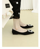 Sapatos Femininos de Bico Fino e Sola Baixa, Elegantes e Confortáveis, Estilo Coreano para Uso Diário na Primavera e Outono