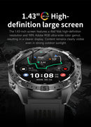 NOVO 2026 Smartwatch GPS Militar para Atividades ao Ar Livre com Mapa Offline, GPS L1+L2 de Banda Dupla, Bússola, Ciclismo, Corrida, Natação, Monitor de Frequência Cardíaca e 10ATM