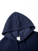New Autumn Men's Hoodie Waffle Pattern Long Sleeve Sweatshirt Solid Color Casual Warm Pullover Outdoor Sportswear Men's Clothing