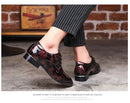 Sapatos masculinos de escritório com padrão floral, sapatos formais de couro de luxo, sapatos de casamento para noivo, sapatos oxford, vestido 37-50