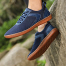 Tênis descalço minimalista masculino, ajuste largo, sola zero, relaxamento ideal, treinador cruzado masculino, sapatos descalços, caixa de dedo largo