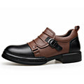 Botas Retro de Cano Baixo para Homens, com Zíper, em Couro Genuíno, Moda Masculina, Sapatos de Plataforma de Alta Qualidade