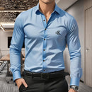 Camisa Casual Premium Masculina, Estampa Word GK, Slim Fit, Manga Longa, Resistente a Rugas, 5 Cores Disponíveis, S-XXL