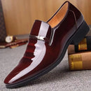 Negócios de luxo oxford sapatos de couro dos homens respirável couro patente sapatos formais plus size homem escritório casamento apartamentos masculino preto