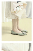 Sapatos Femininos de Bico Fino e Sola Baixa, Elegantes e Confortáveis, Estilo Coreano para Uso Diário na Primavera e Outono